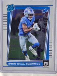 lot 262 image: Amon-Ra St. Brown Rookie 2021 Panini Donruss Optic Rated Rookie #228 - Detroit Lions