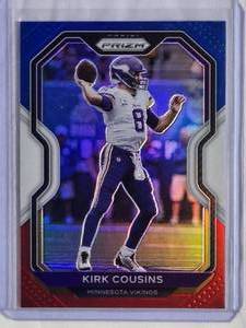 lot 263 image: Kirk Cousins 2020 Panini Red White Blue Prizm #215 - Minnesota Vikings