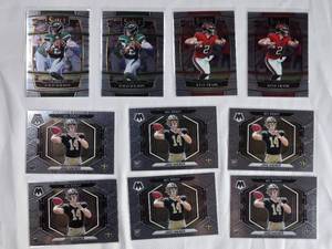 lot 265 image: Lot of 10 Rookie Quarterback Panini Select & Mosaic Kyle Trask (2), Zach Wilson (2), Jake Haener (6)