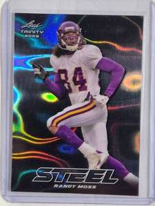 lot 268 image: Randy Moss 2023 Leaf Trinity Steel Refractor #S-66