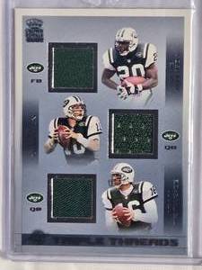 lot 270 image: Chad Pennington, Richie Anderson, Vinny Testeverde 2002 Crown Royale Triple Threads #13 - New York Jets