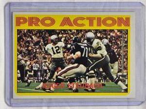 lot 272 image: Roger Staubach 1972 Pro Action #122 - Vintage Football Card Dallas Cowboys