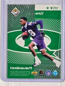lot 274 image: Rookquest Randy Moss Rookie & Starquest Jerry Rice 1998 Upper Deck SR07