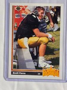 lot 276 image: Brett Favre Rookie 1991 Upper Deck Star Rookie #13 - Atlanta Falcons