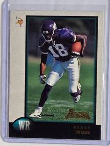 lot 280 image: Randy Moss Bowman Rookie Card 1998 Topps #182 - Minnesota Vikings