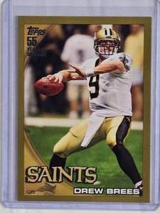 lot 281 image: Drew Brees Card 2010 Topps 55 Years of Collecting #100, Numbered 12502010 - New Orleans Saints