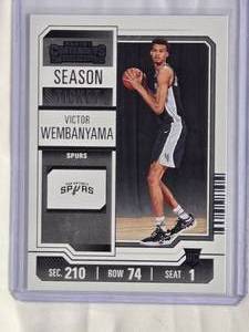 lot 287 image: Victor Wembanyama Rookie 2023 Panini Contenders #11 - San Antonio Spurs