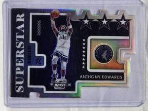 lot 290 image: Anthony Edwards Rookie 2021-22 Panini Contenders Die Cut Refractor #3 Superstar - Minnesota Timberwolves