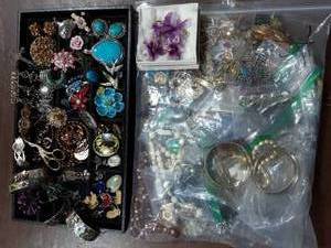 lot 5 image: Contents On The Tray & Large Bag Of Assorted Jewelry