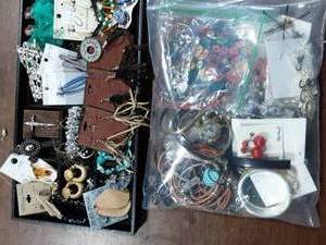 lot 18 image: Contents On The Tray & Large Bag Of Assorted Jewelry