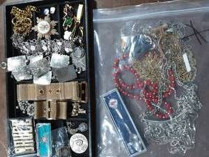 lot 24 image: Contents On The Tray & Large Bag Of Assorted Jewelry