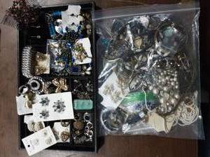 lot 25 image: Contents On The Tray & Large Bag Of Assorted Jewelry