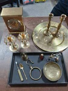 lot 35 image: Lot Of Assorted Brass Collectibles