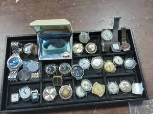 lot 59 image: Assorted Watch Parts & Vintage Box