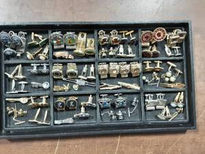 lot 60 image: Lot Of Cuff Links, Tie Tacks, & Tie Clips