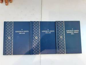 lot 83 image: 3-Lincoln Head Cents Coin Folders #1,2,3 Partials