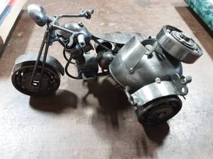 lot 11 image: Metal Motorcycle Sculpture With Ball Bearings 8 Long