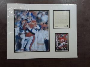 lot 22 image: John Elway Mile High Matted Print & Trading Card