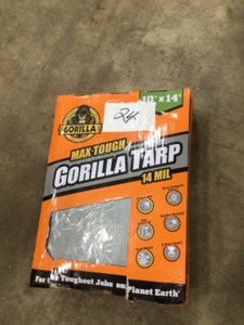 lot 24 image: Gorilla Tarp 10x14 Heavy Duty UV Resistant Polyethylene in Silver W Grommets Customer return review pictures