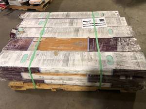 lot 29 image: Pallet with 13 Cases Home Decorators Collection Nobelford Oak 12mm T x 7.56 in. W Waterproof Laminate Wood Flooring (15.95 sq. ft.Case) customer return see pictures