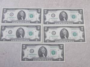 lot 2 image: (CNTR) 5 Uncirculated Sequential $2...