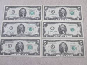 lot 4 image: (CNTR) 6 Uncirculated Sequential $2...