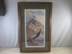 lot 93 image: (D-1) Framed Signed Rick Kelley Eag...