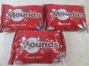 lot 199 image: (B-3) 3 Bags of Snack Size Mounds C...