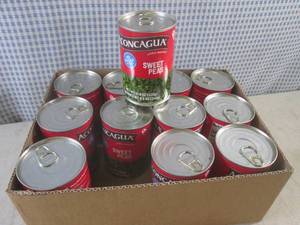 lot 216 image: (C-2) 12 Cans of Sweet Peas 14.8oz ...