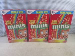 lot 237 image: (C-1) 3 Family Size Boxes Lucky Cha...