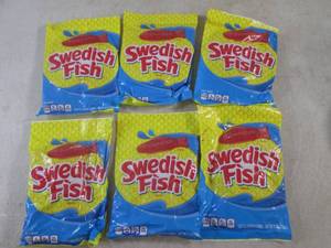 lot 244 image: (B-3) 6 Bags Swedish Fish Candy 8oz...