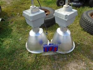Qty of  2 GE Mercury vapor lights. Used condition. As shown.
