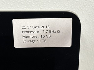 Late 2013 Apple 21.5 Desktop Computer