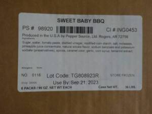 Case of Sweet Baby Barbecue Sauce...