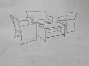 4 pc Patio Set- Love Seat, 2 Chairs...