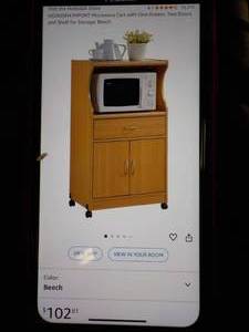 Wood Microwave Cart- needs assembly...