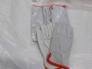 4 Pair Mens Medium Leather Work Gl...