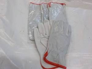 4 Pair Mens Medium Leather Work Gl...