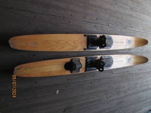 white bear concave wood water skis...