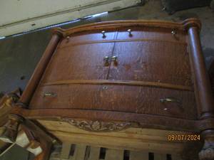 vintage hutch in good shape has mir...