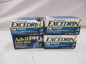 3 Excederin PM Headache 100 caplets...