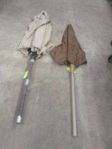 2 umbrellas for patio tables 1 tan ...
