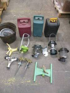 Lawn sprinklers, lantern parts, 3 l...