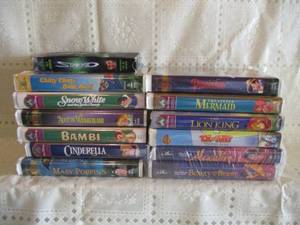 VHS tapes. Disney, Bambi, Cinderell...