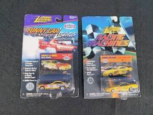 Vintage 1998 Johnny Lighting Racing Machines Drivers Paul Radici and Frank Pedregon Funny Cars
