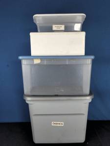 Set of 4 Storage Containers with Lids Sterilite and Others