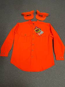 lot 20 image: Remingon Blaze Orange Shirt & 2 Blaze Orange Caps