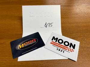 lot 25 image: Moon Motorsports $75 Gift Card