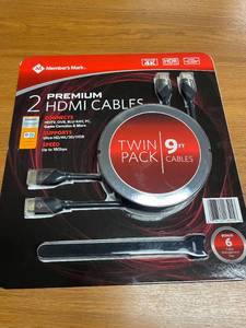 lot 48 image: 2 HDMI Cables 9 Foot