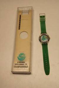 lot 60 image: Swatch Earth Summit 92 Automatic Watch with Green Strap